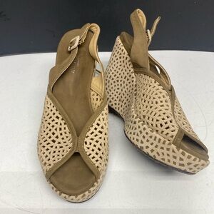 Audley London Tan Suede Wedge Shoes